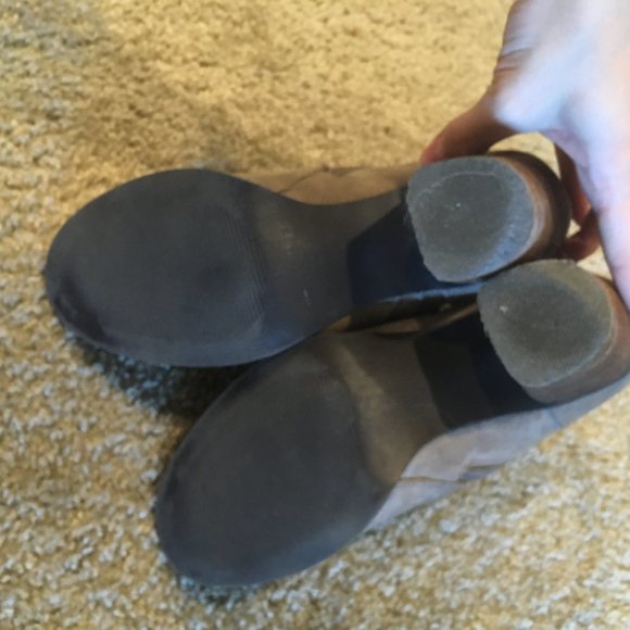 Taupe Fringe Almond Toe Madden Girl Booties - Picture 6 of 8